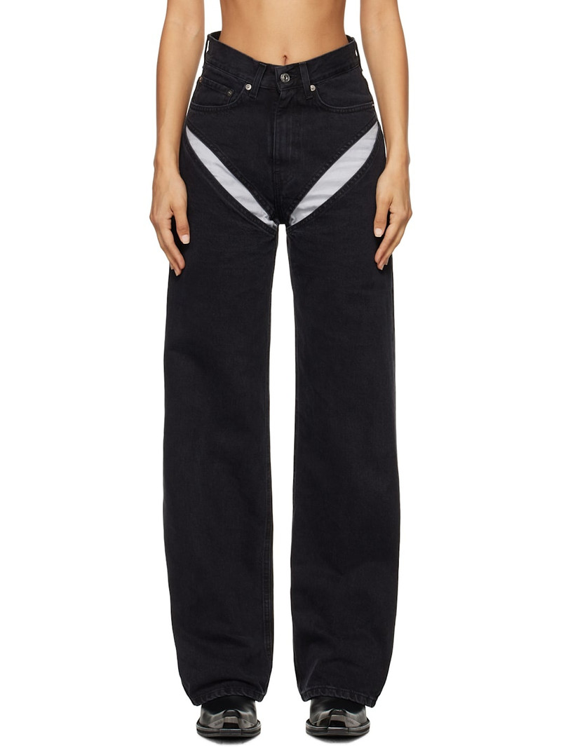 Black Cut Out Jeans 1