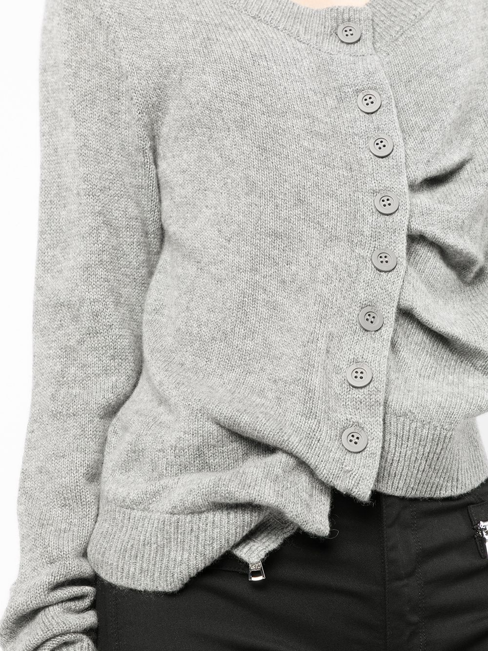 asymmetric button-down cashmere cardigan - 5
