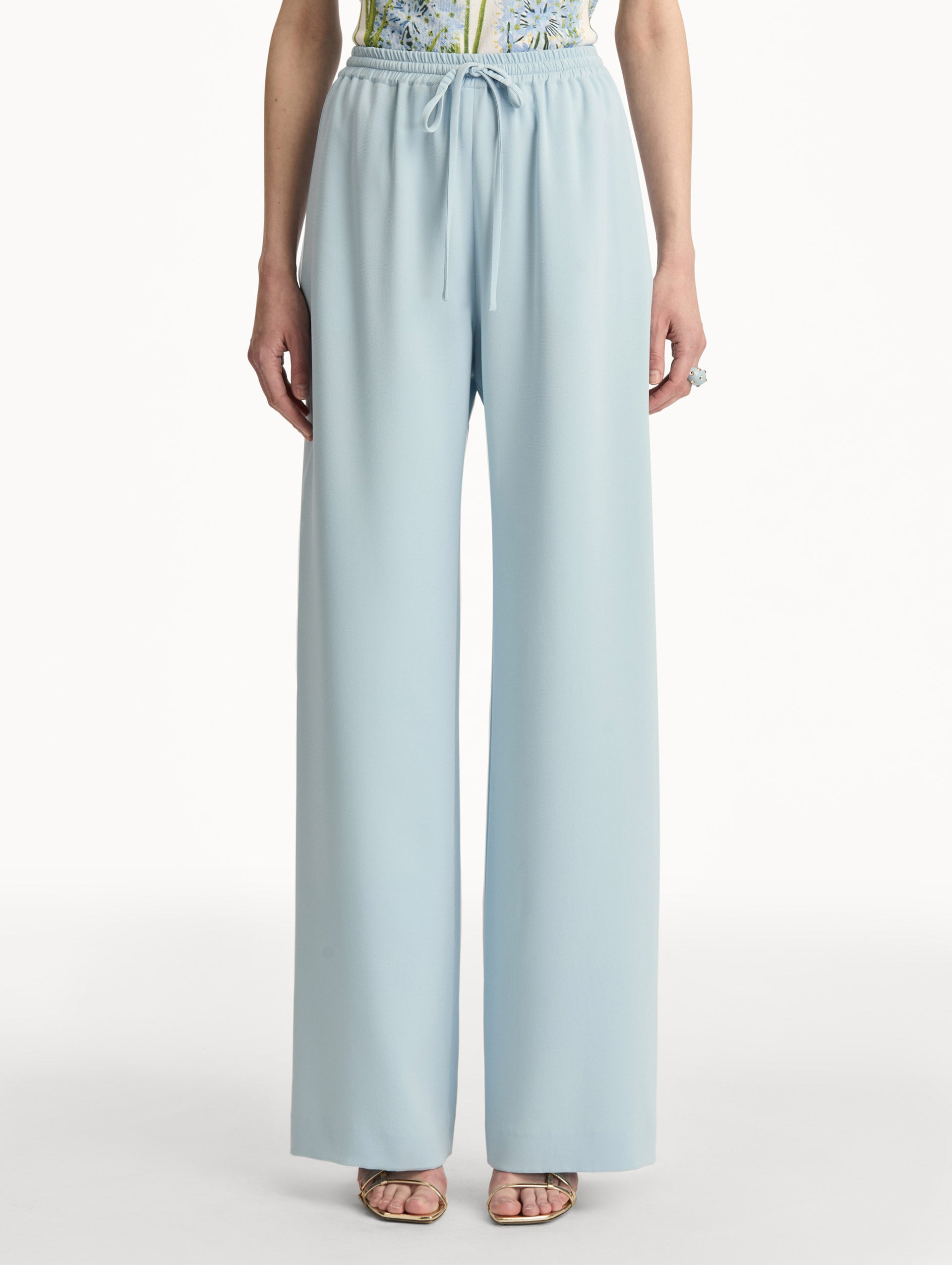 SILK GEORGETTE DRAWSTRING PANT - 4