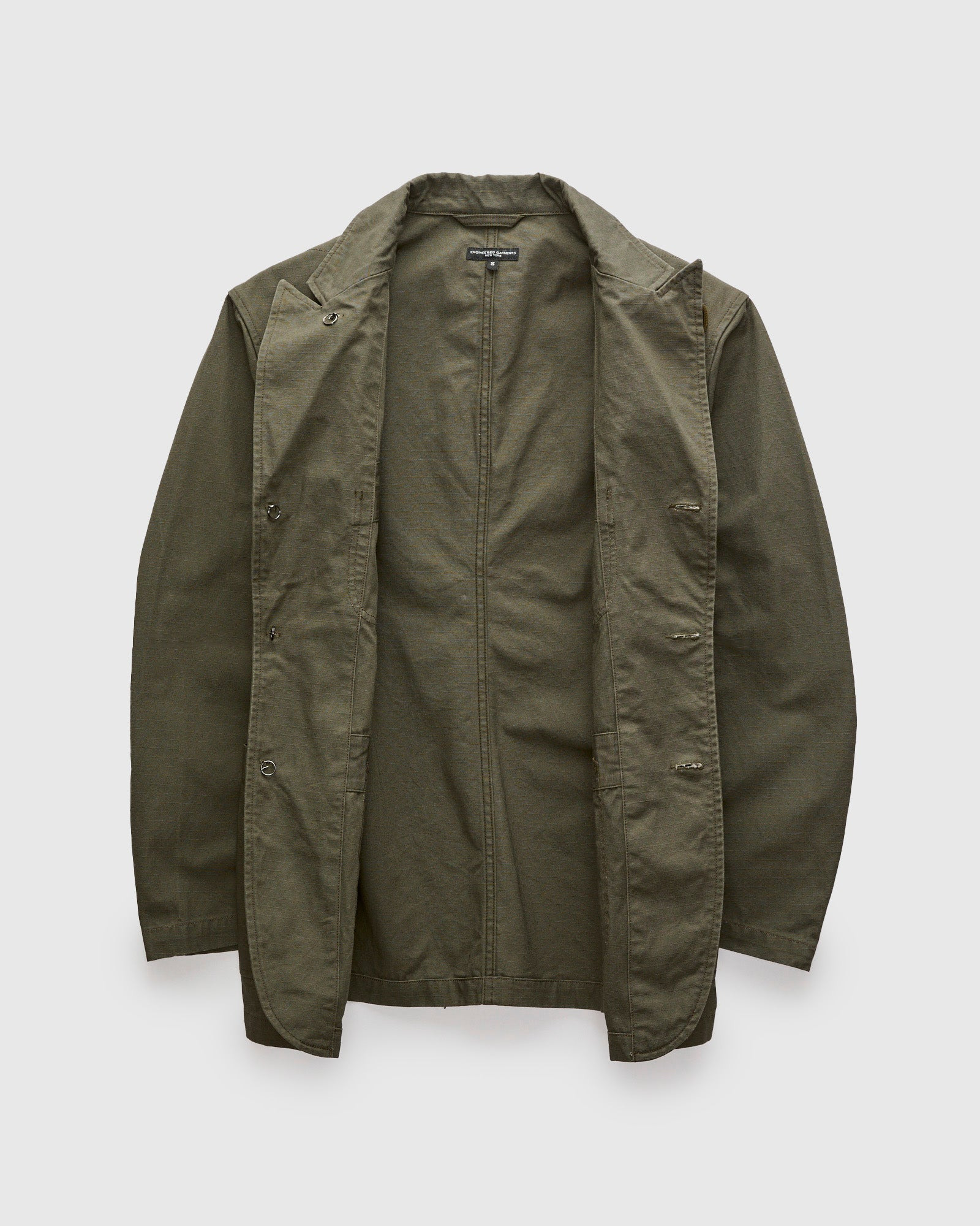 Bedford Jacket in Olive Heavyweight Cotton Ripstop - 3