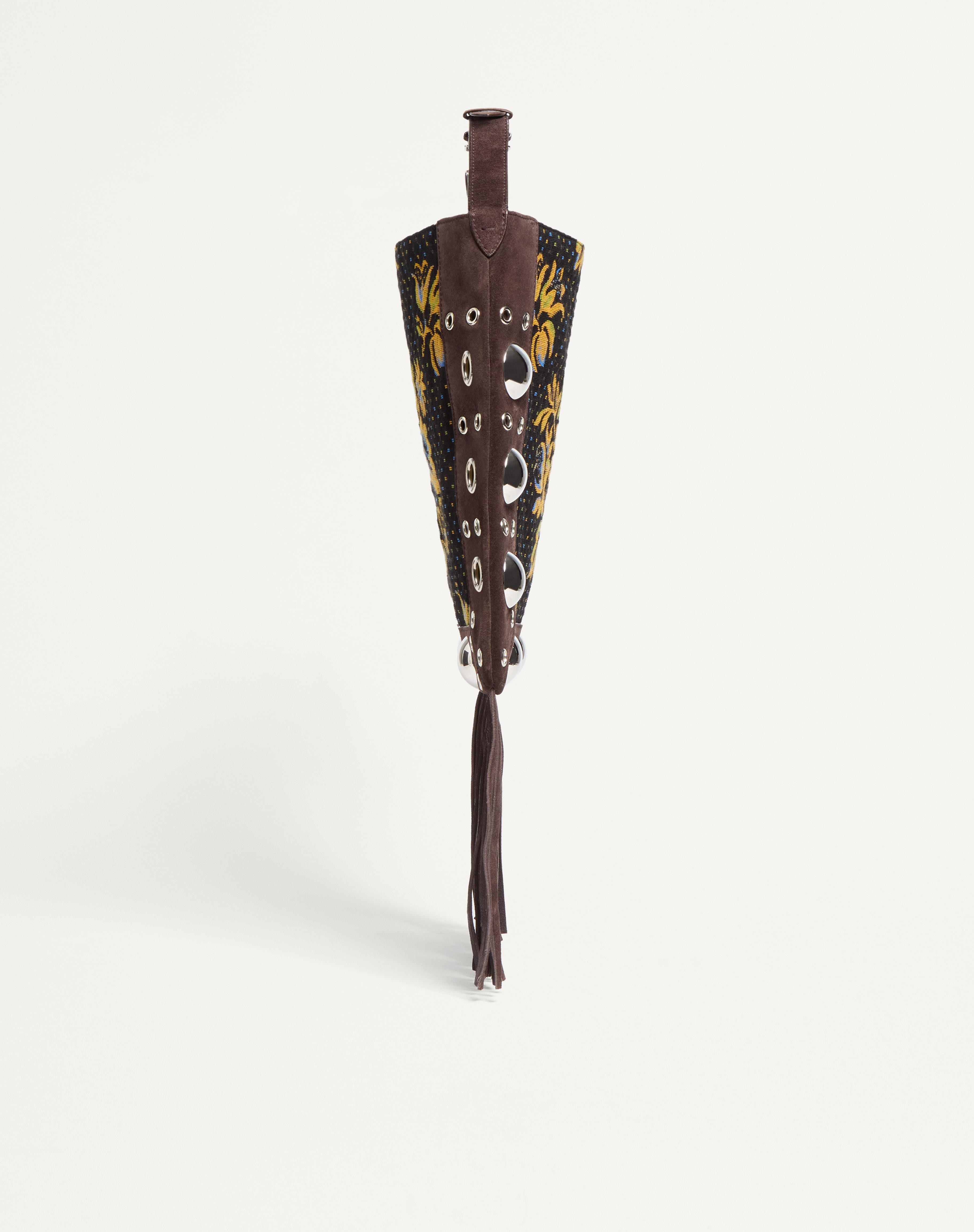 VALENTINO GARAVANI NELLCÔTE SHOULDER BAG IN JACQUARD FABRIC WITH FRINGES - 3
