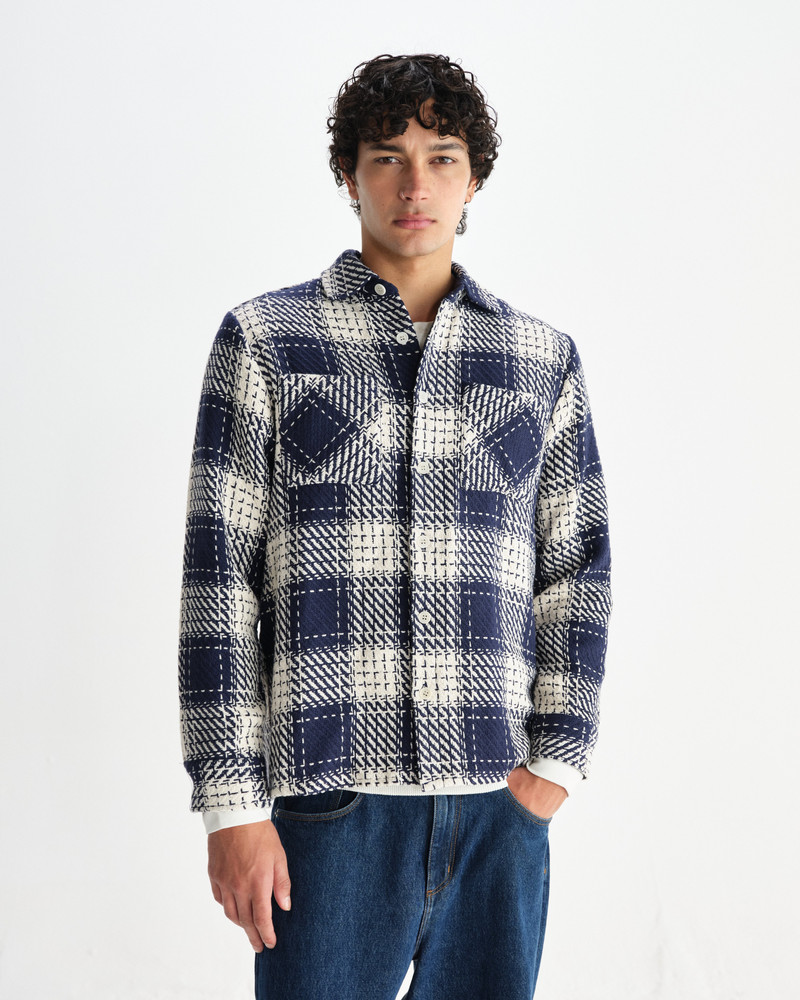 Wax London Whiting - Navy Marine Beatnik Overshirt outlook