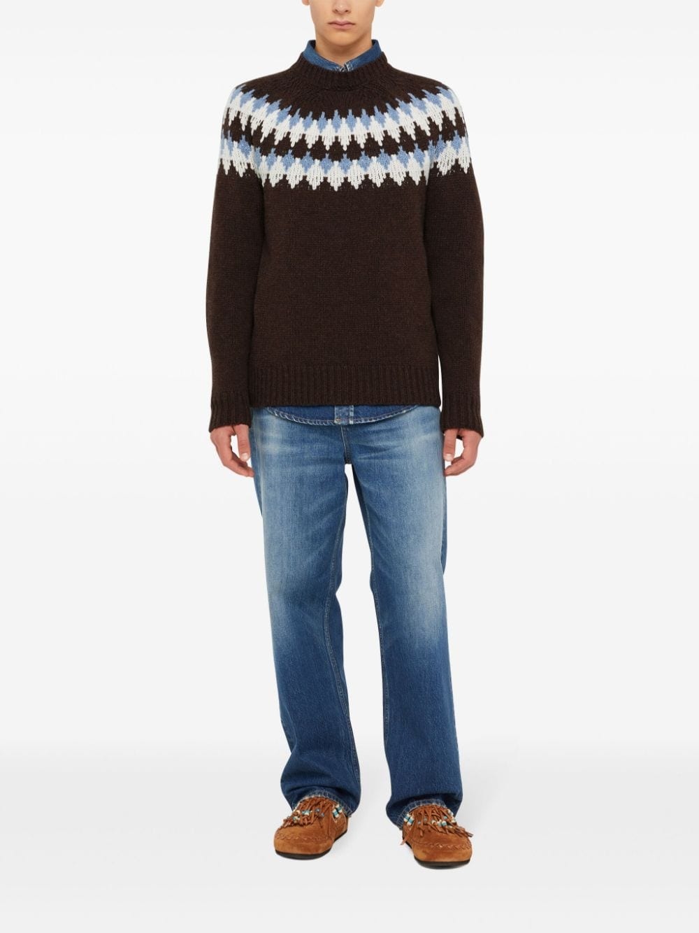 fair isle intarsia-knit wool sweater - 3