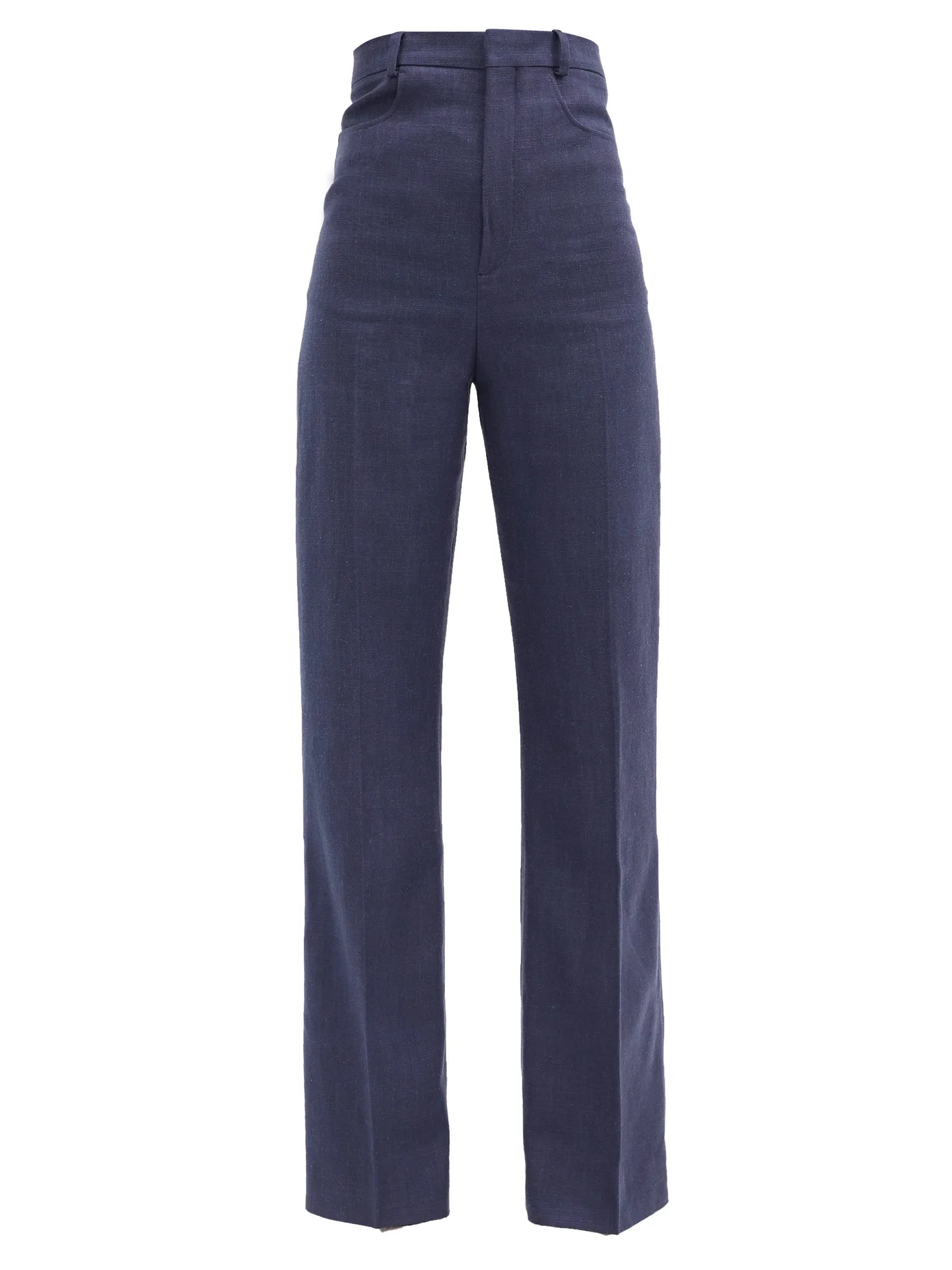 Sauge high-rise linen-blend wide-leg trousers - 1