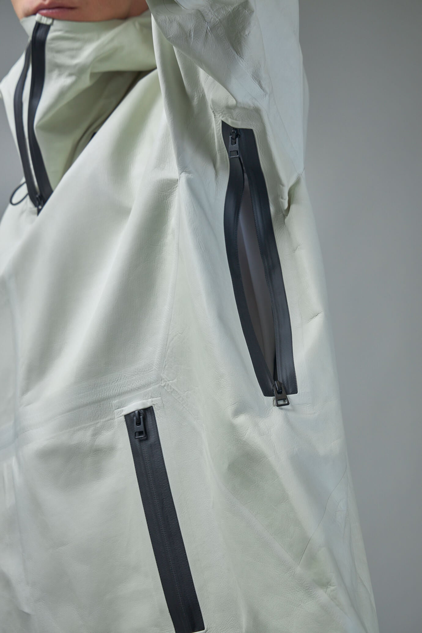 Blouson Knit Leather off white - 5