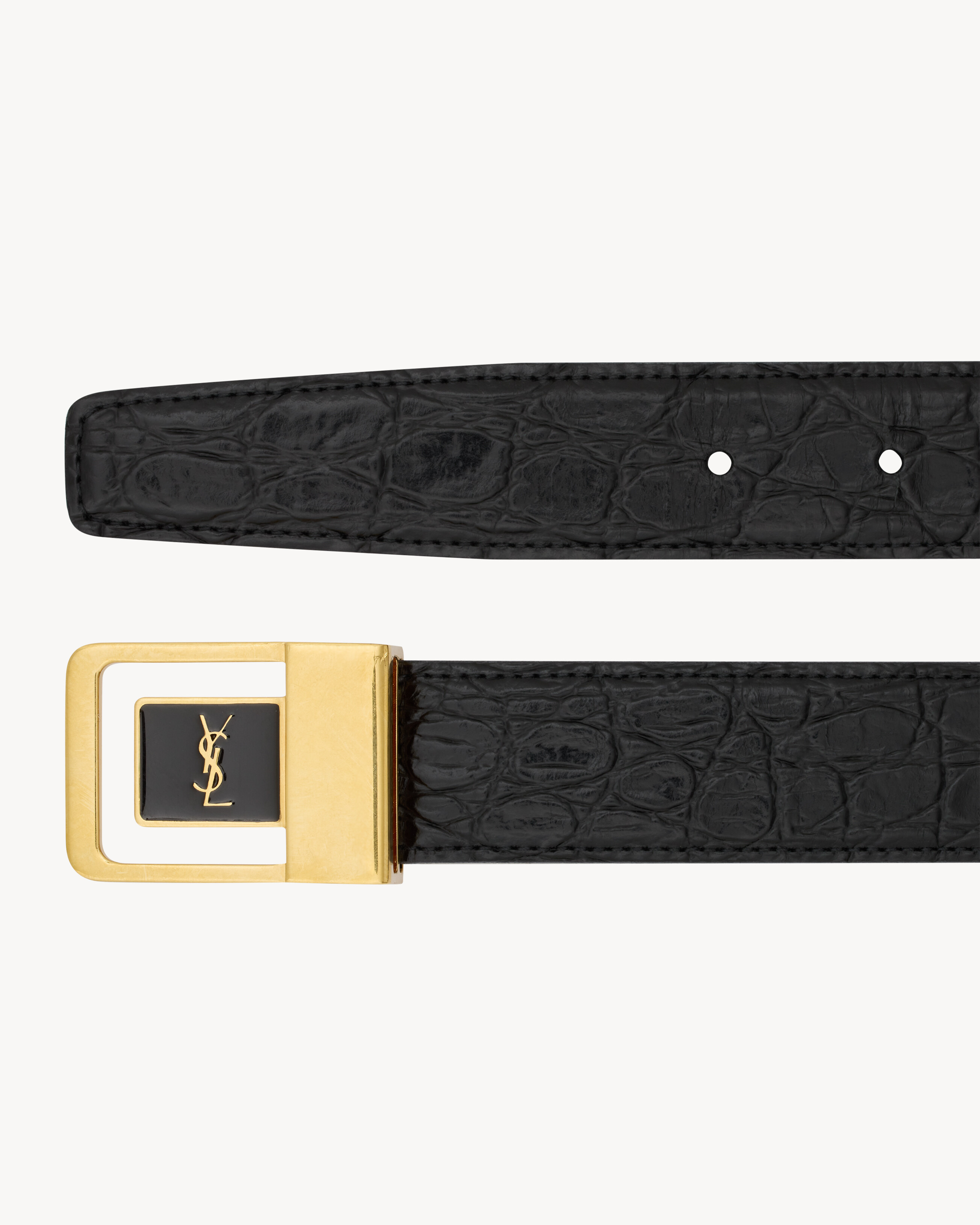 LA 66 BUCKLE BELT IN CROCODILE-EMBOSSED LEATHER - 2