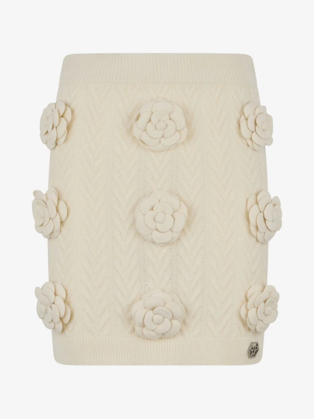 knitted mini skirt roses - 1
