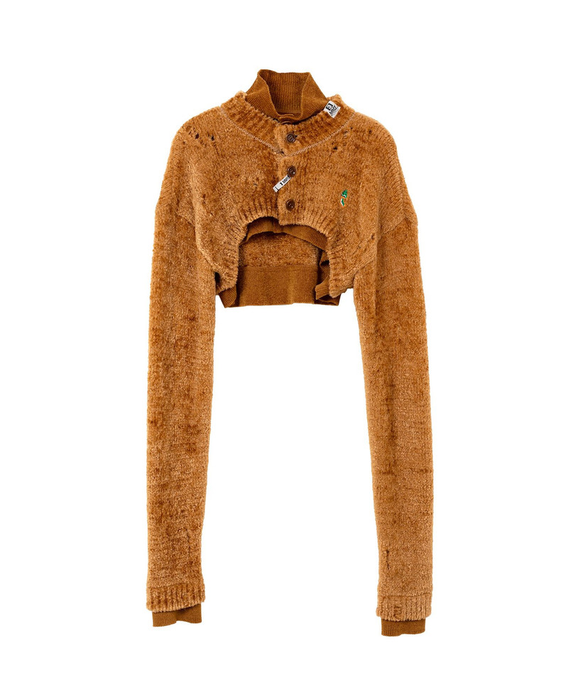 Layered Cropped Knit Cardigan 17