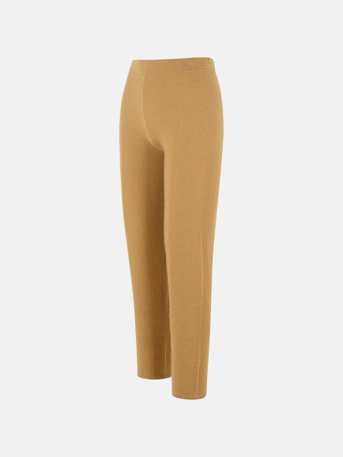 BEIGE CASHMERE BLEND TROUSERS - 2