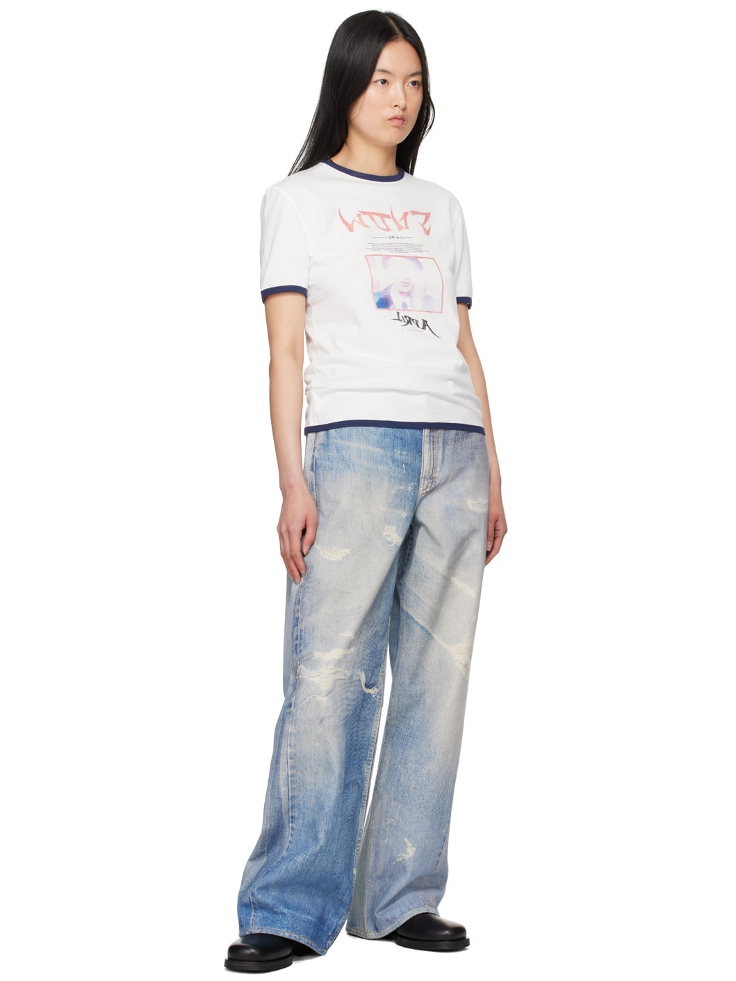 Our Legacy Tanker T-Shirt in Snow Shigatsu Print | REVERSIBLE