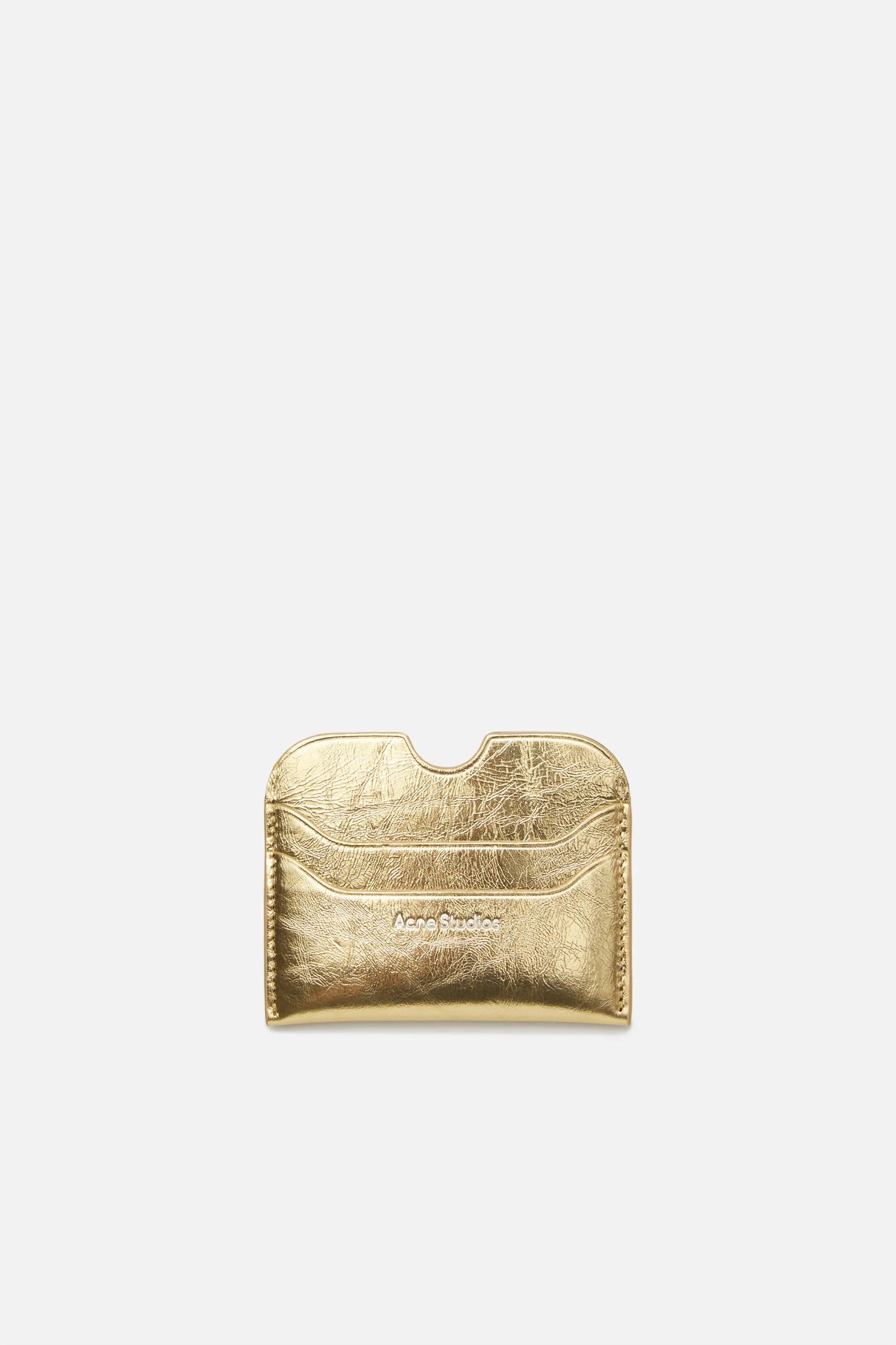 Leather card holder - Gold - 1