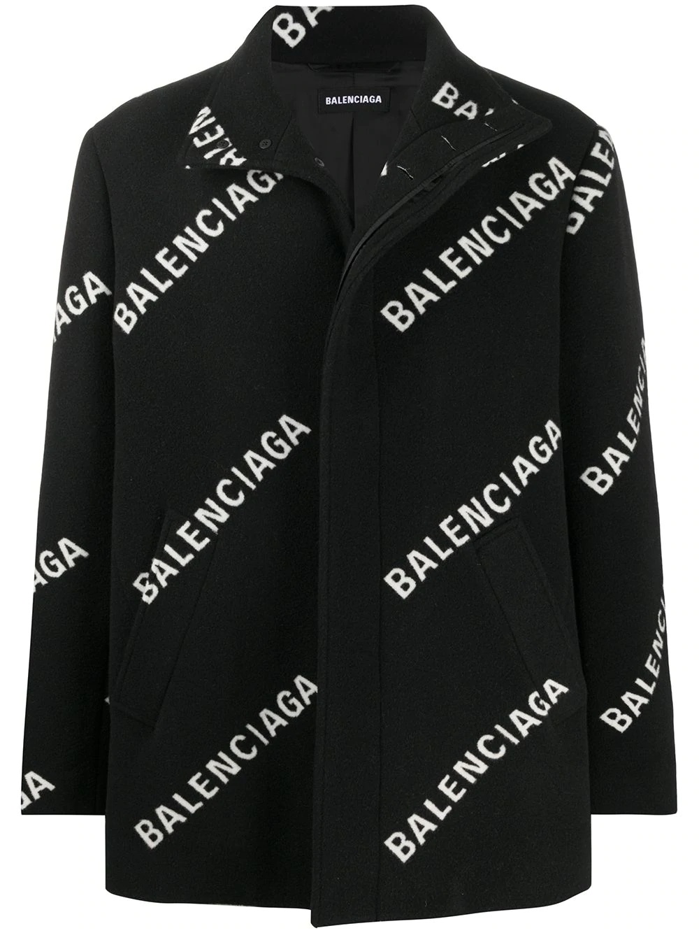 all-over logo cropped coat - 1