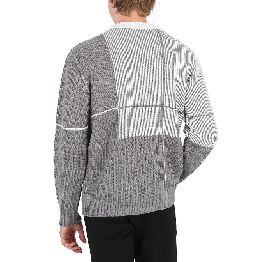 A Cold Wall Mid Grey Grid Knit Crewneck Jumper - 6