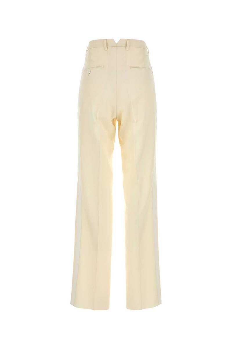 Maison Margiela Cream Mohair Blend Pant Offwhite Exterior: Silk Pantaloni outlook