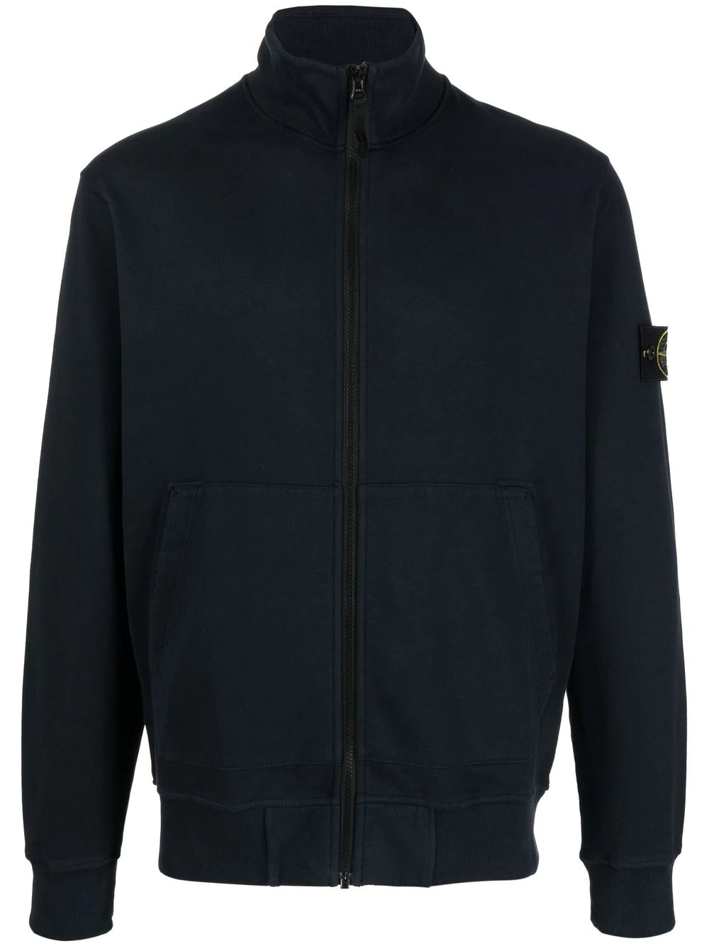 Compass-patch zip-up sweatshirt - 1