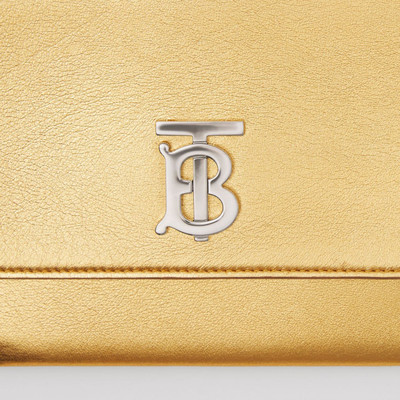 Burberry Mini Metallic Lambskin Flat TB Bag outlook