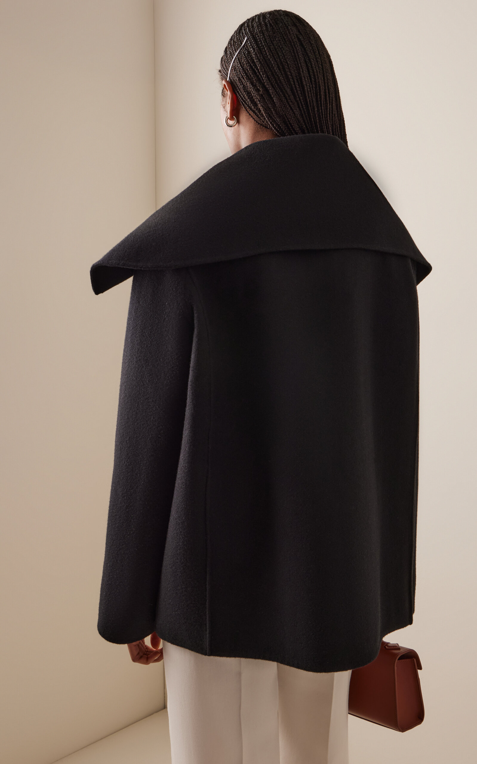 Kozhukh Cashmere-Wool Short Coat black - 4