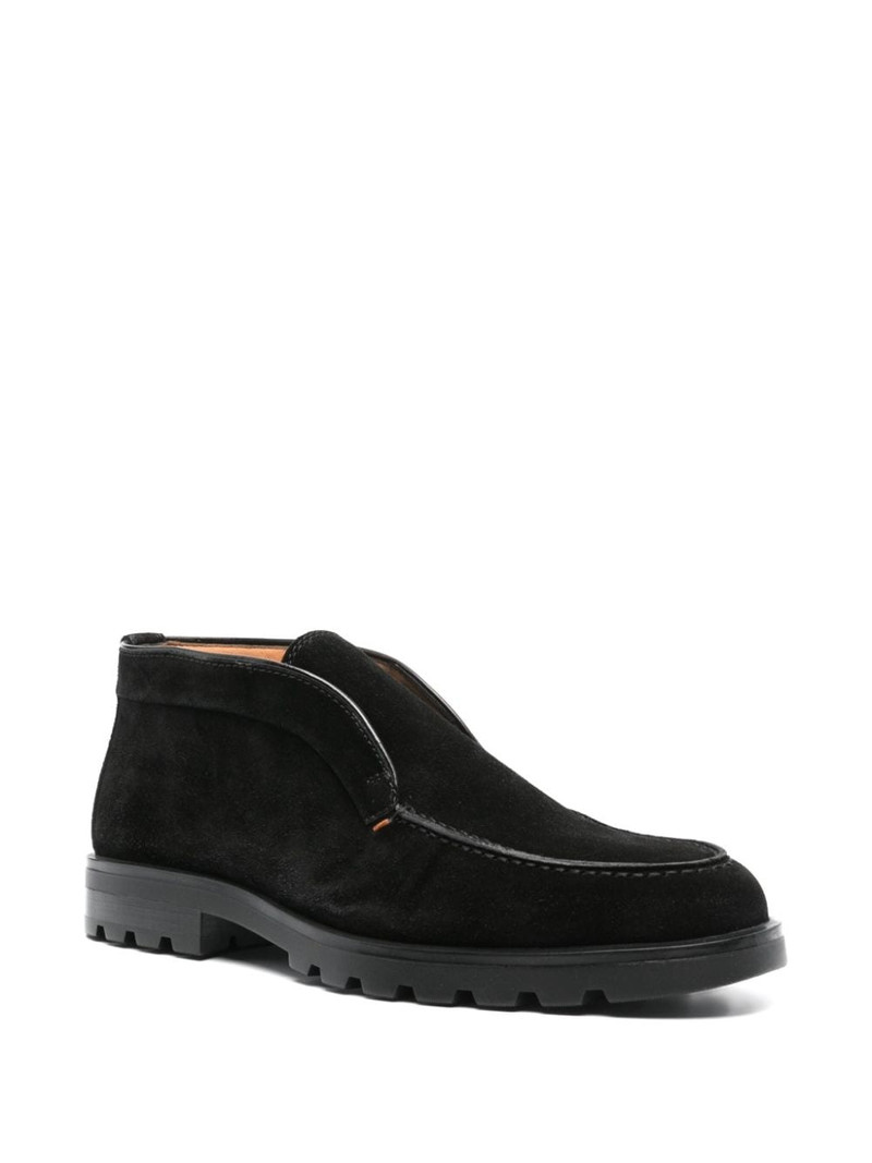 Santoni slip-on suede boots outlook