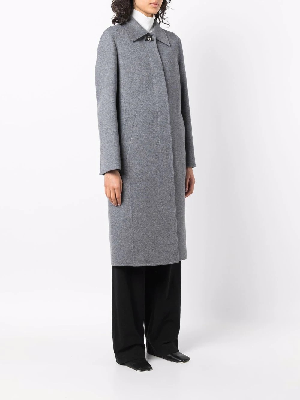 single-breasted wool coat - 3