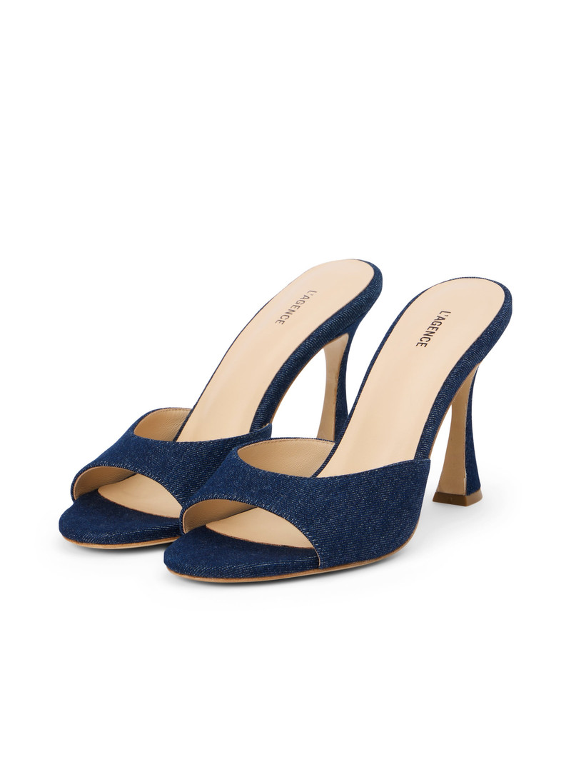 Avery Denim Peep-Toe Mule 4