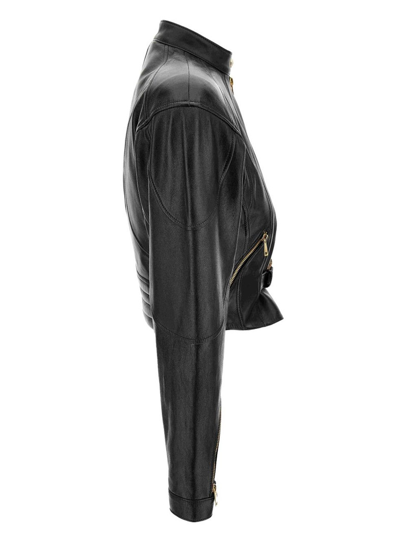 VERSACE JEANS COUTURE belted leather jacket outlook