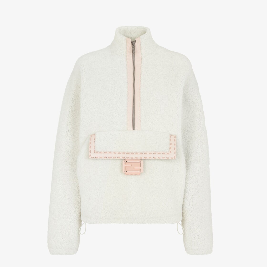 White shearling anorak - 1