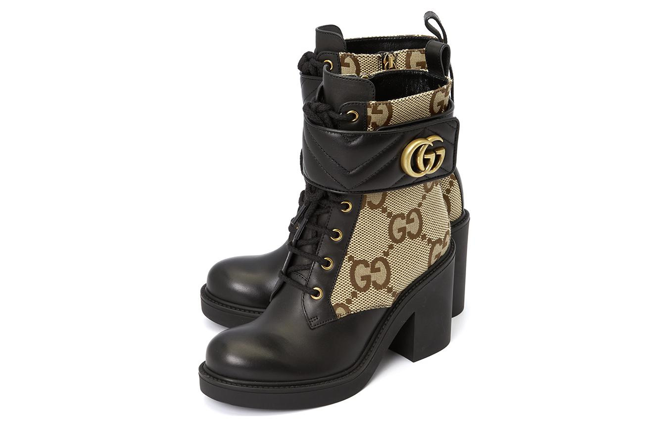 (WMNS) Gucci Boot with Double G 'Camel Ebony' 719849-AABD0-1183 - 2