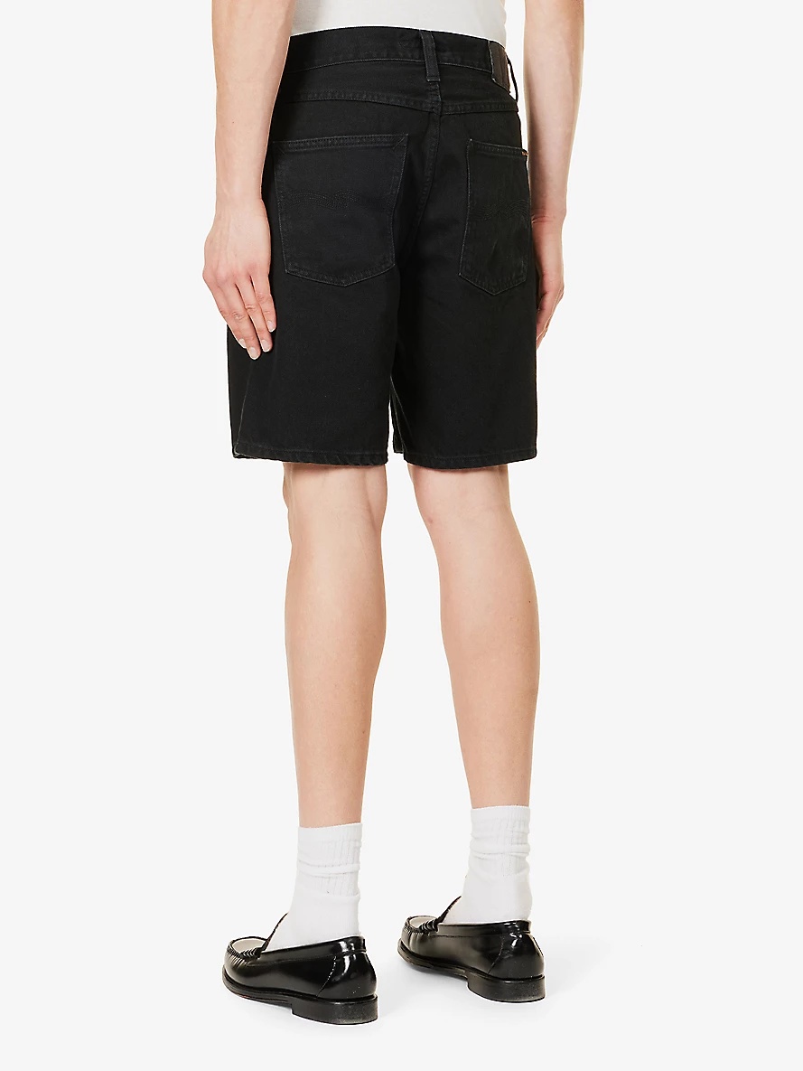 Seth brand-patch regular-fit denim shorts - 4