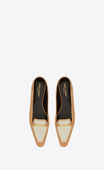 SAINT LAURENT chris slippers in vegetable-tanned leather and canvas outlook