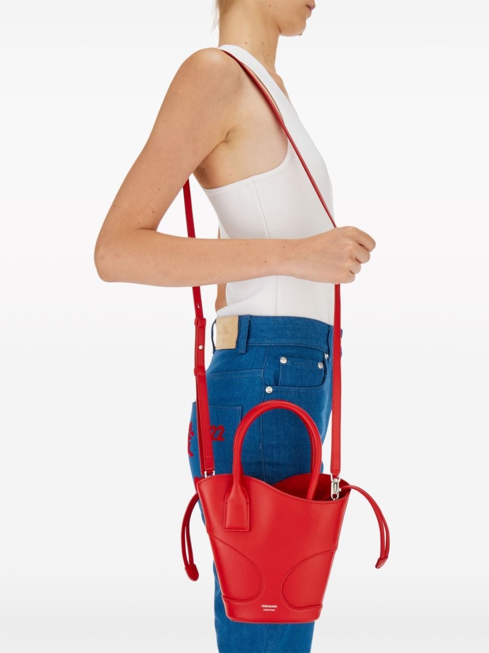 cut-out leather mini bag - 3