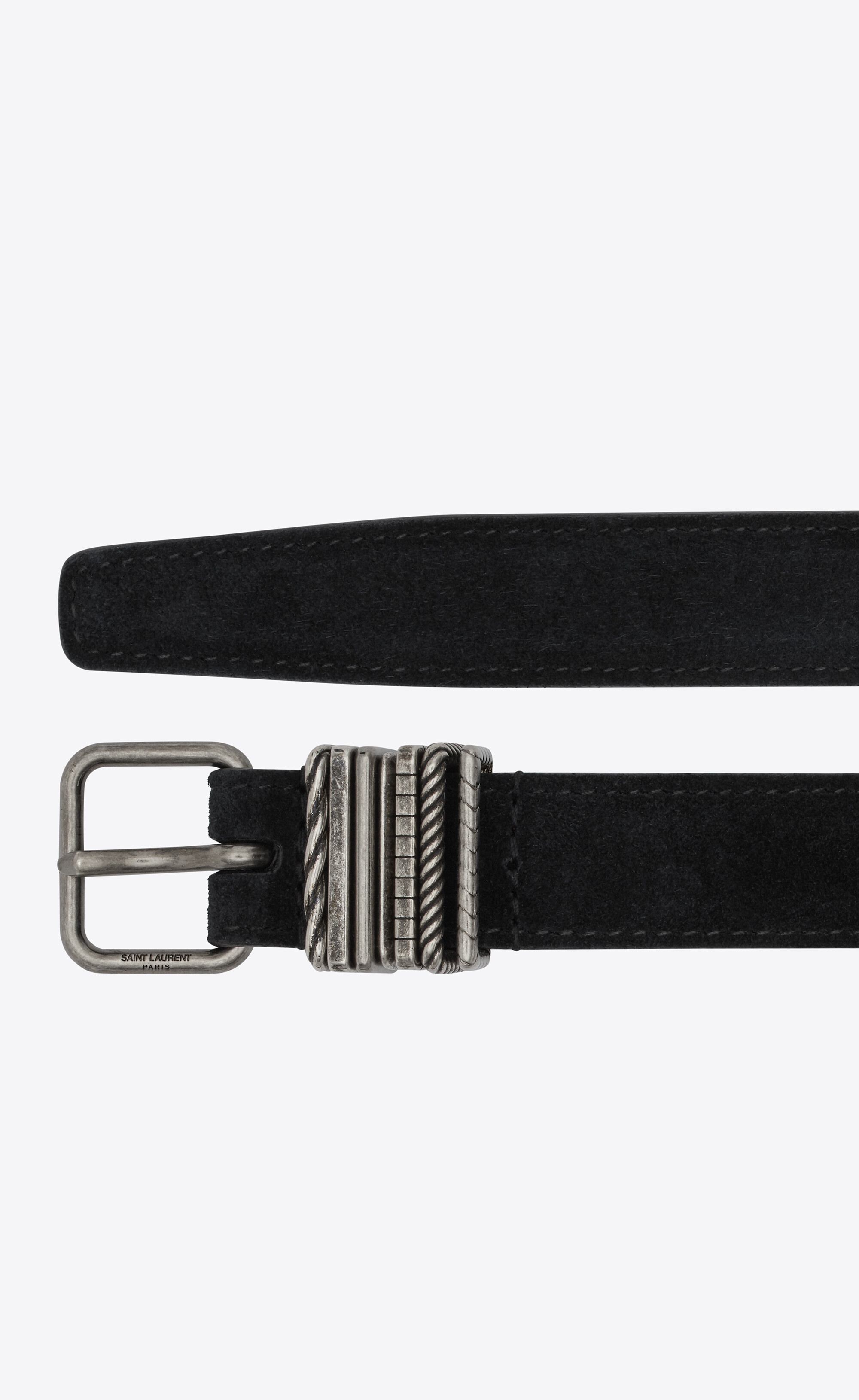 stacked-loop belt in suede - 2