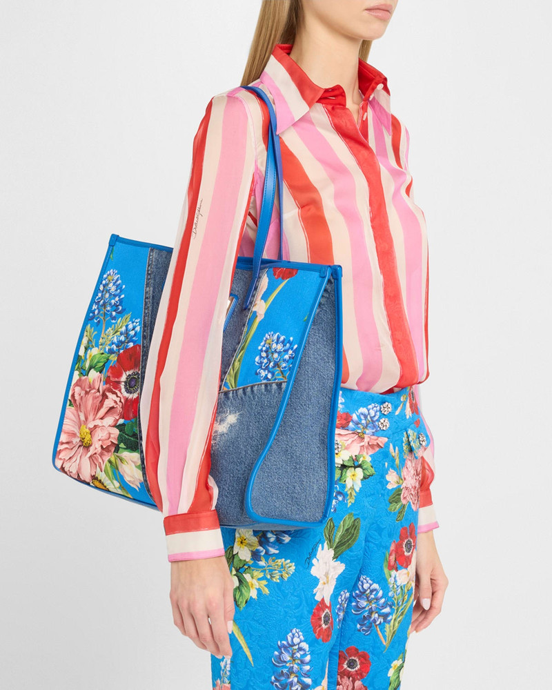 Dolce & Gabbana Floral Denim Tote Bag outlook