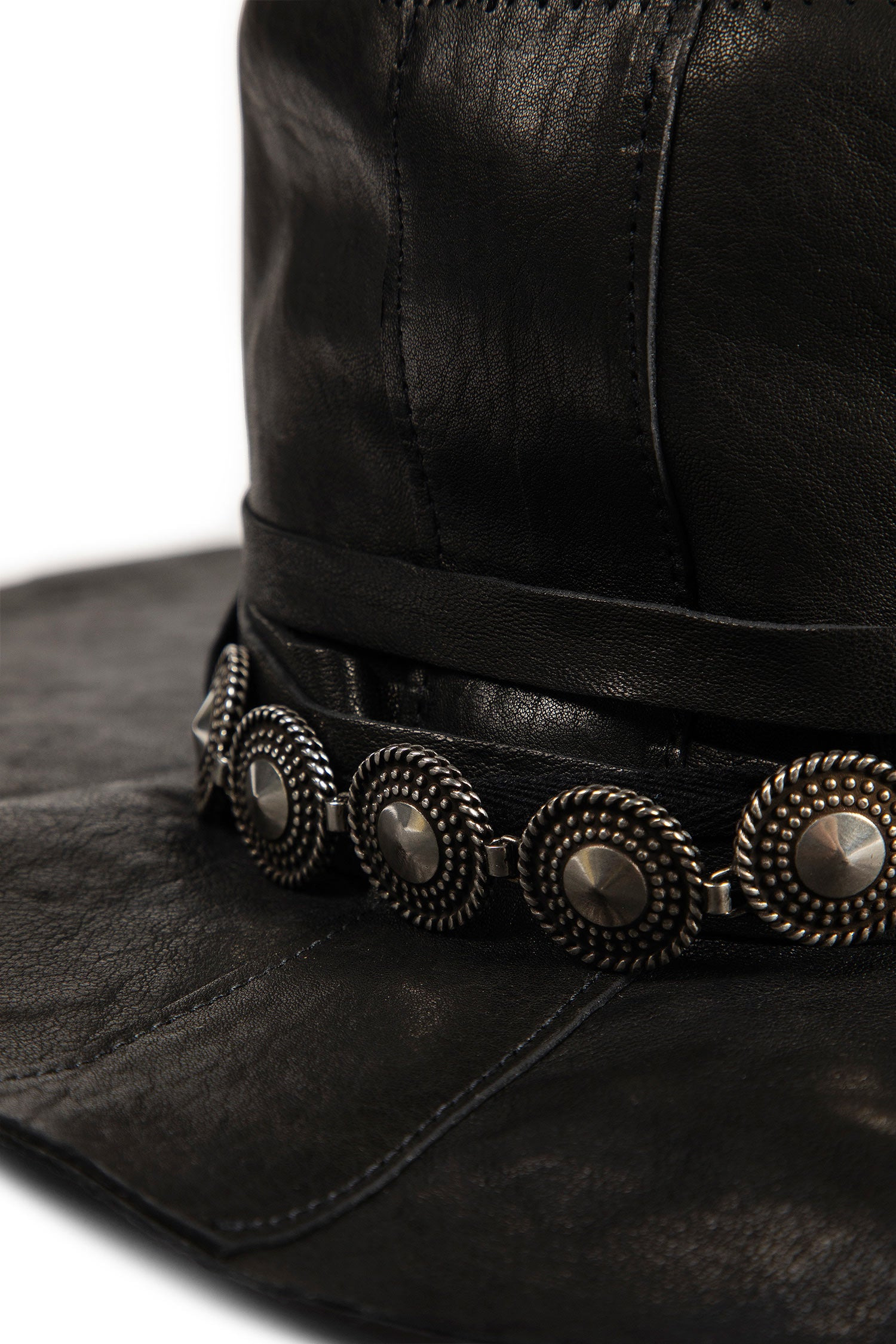 Aril Small Leather Hat With Studs - 3