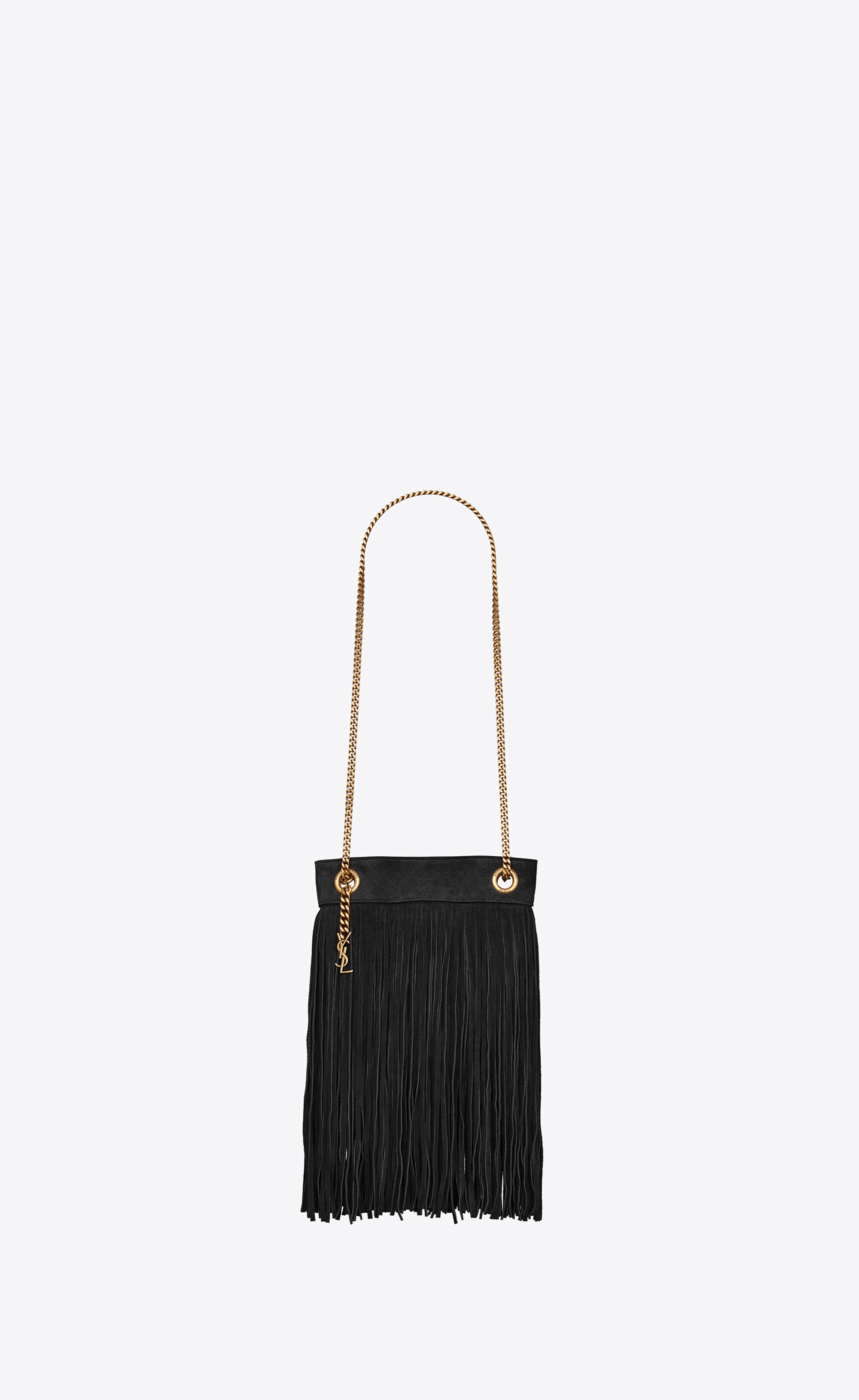 grace small fringed hobo bag in suede - 1