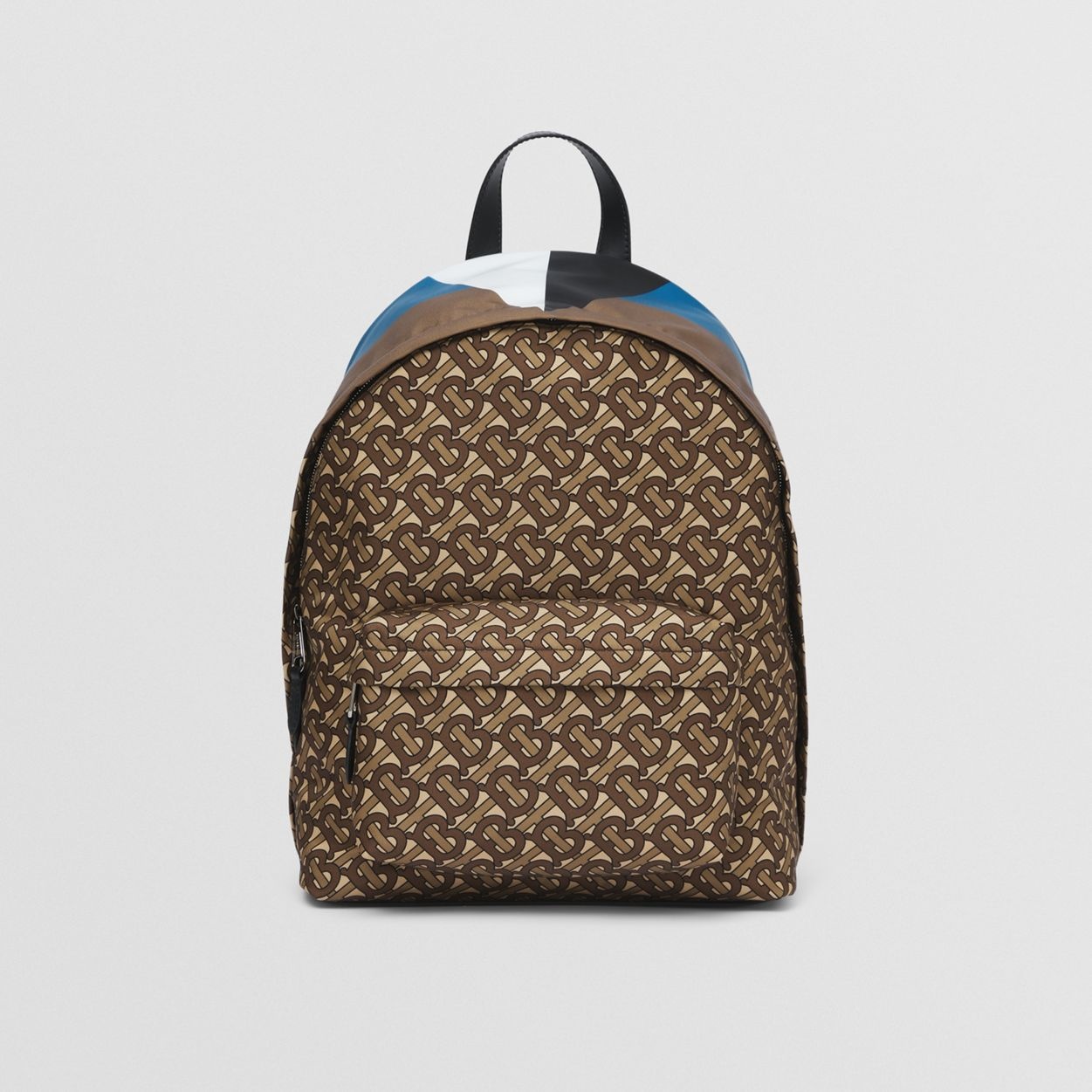 Monogram and Geometric Print Nylon Backpack - 1