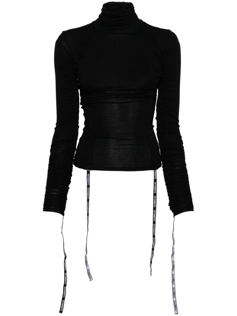 logo-strap roll-neck top 1