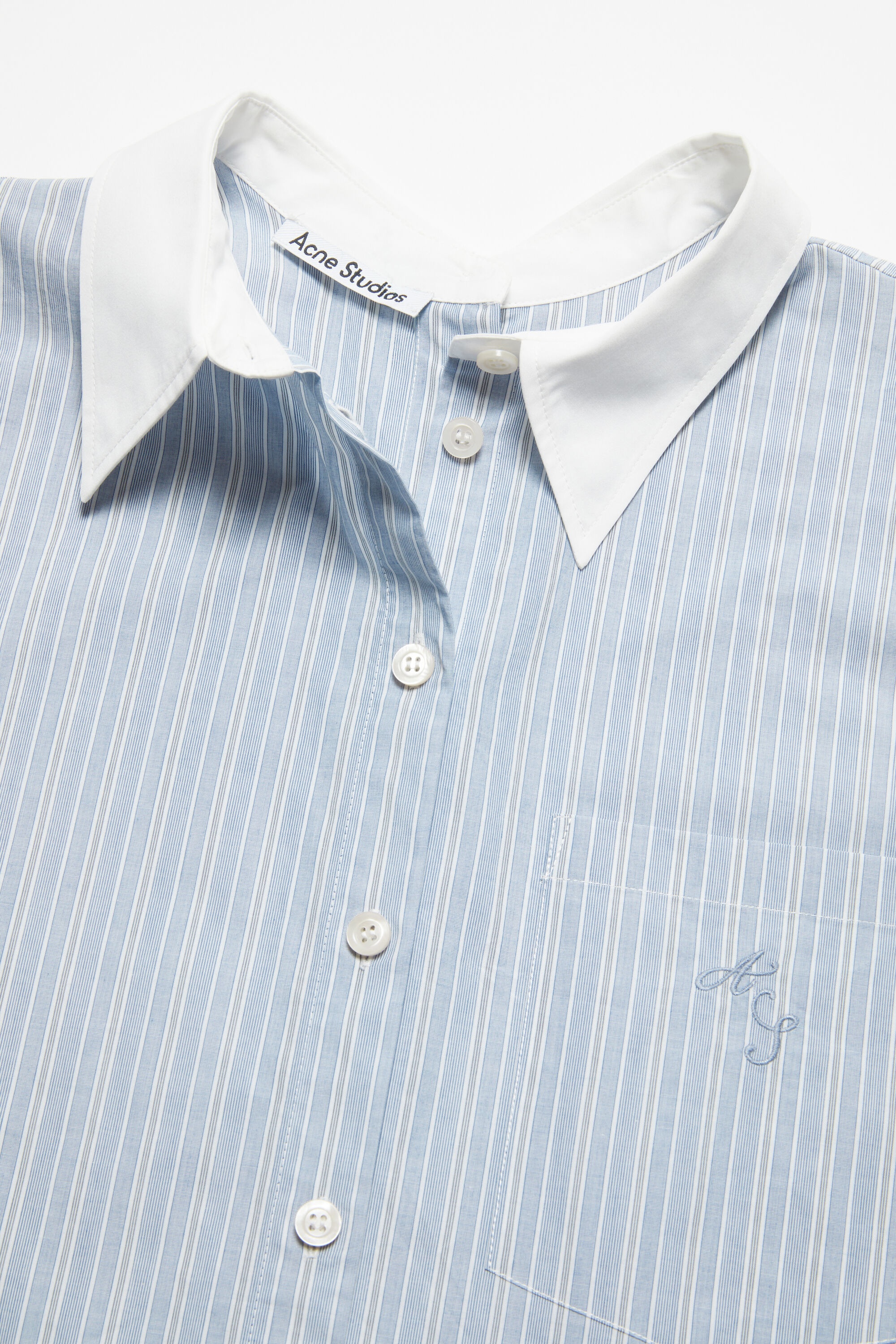 Stripe button-up shirt - Blue/white - 5