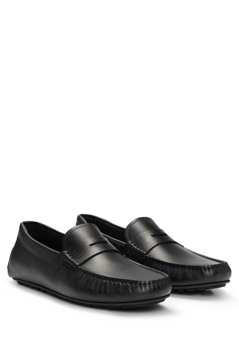 EMBOSSED-LEATHER SLIP-ON MOCCASINS WITH LOGO DETAIL 2