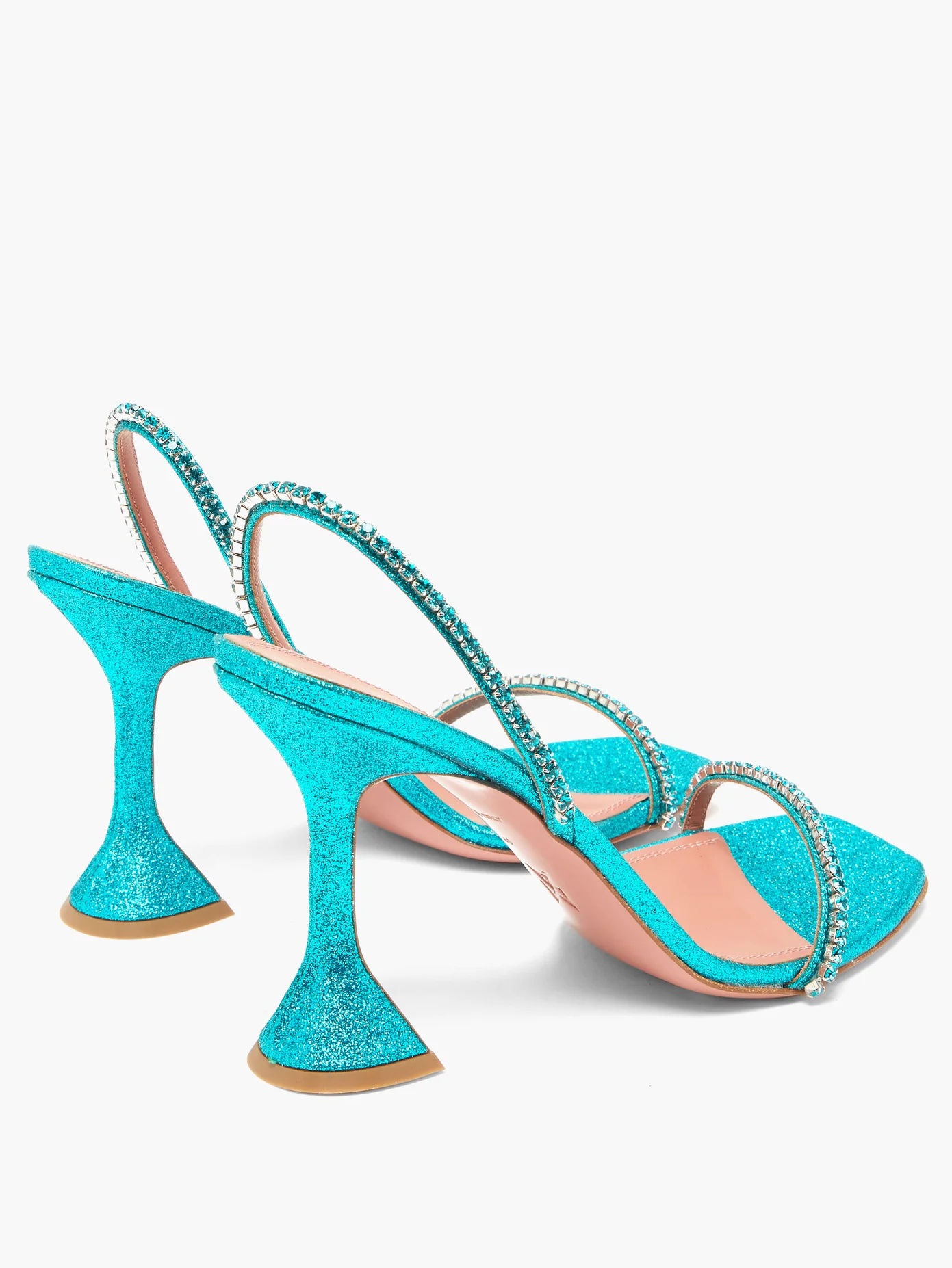 Jade gem-embellished glitter sandals - 4