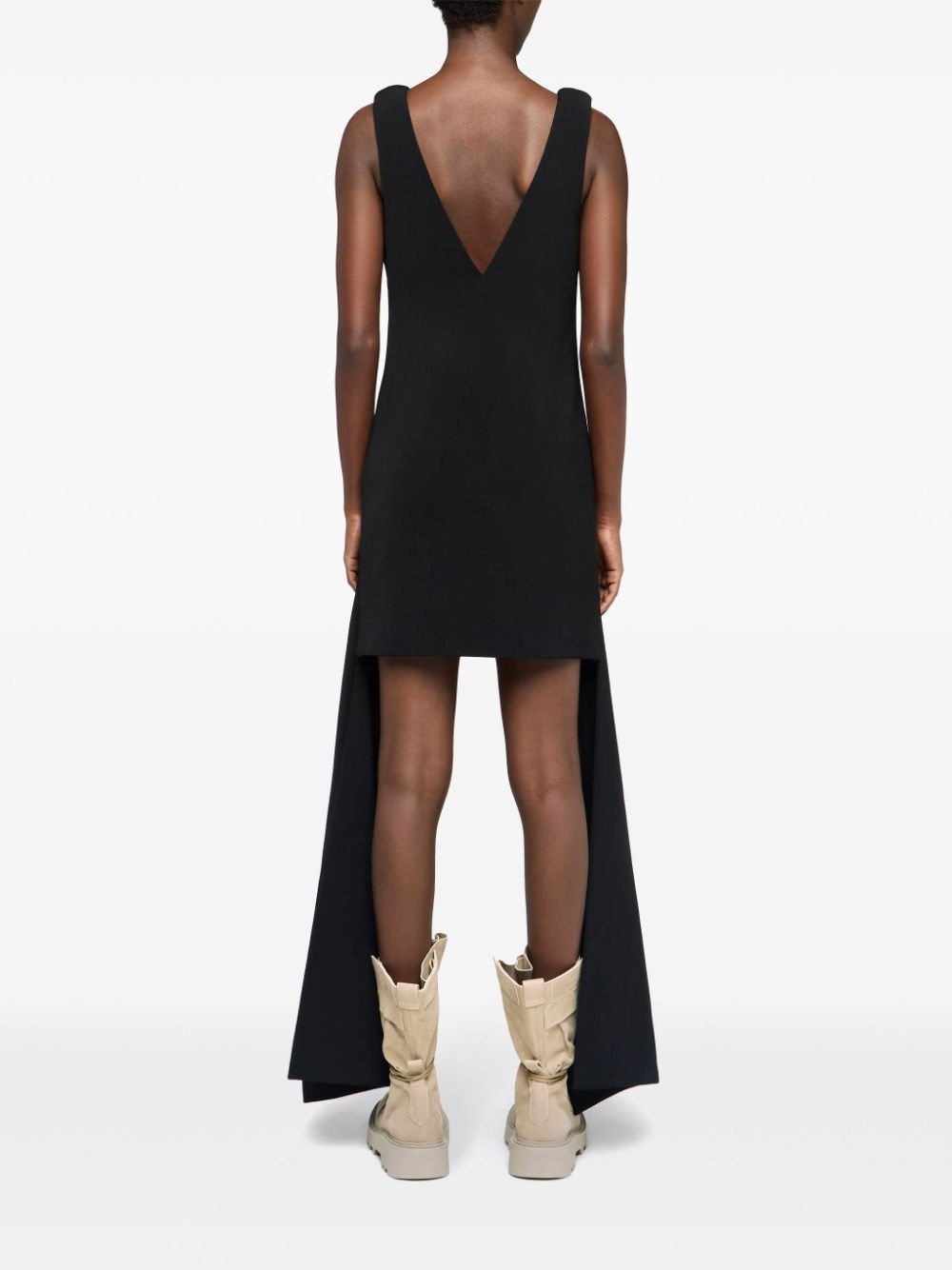 V-neck draped mini dress - 4