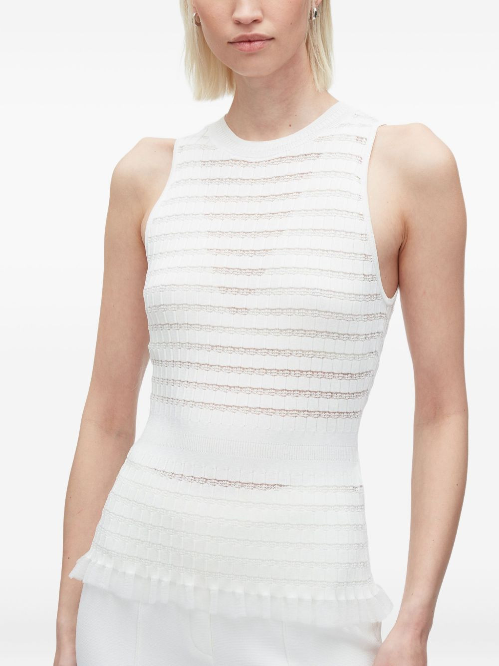 ribbed-knit ruffled top - 5