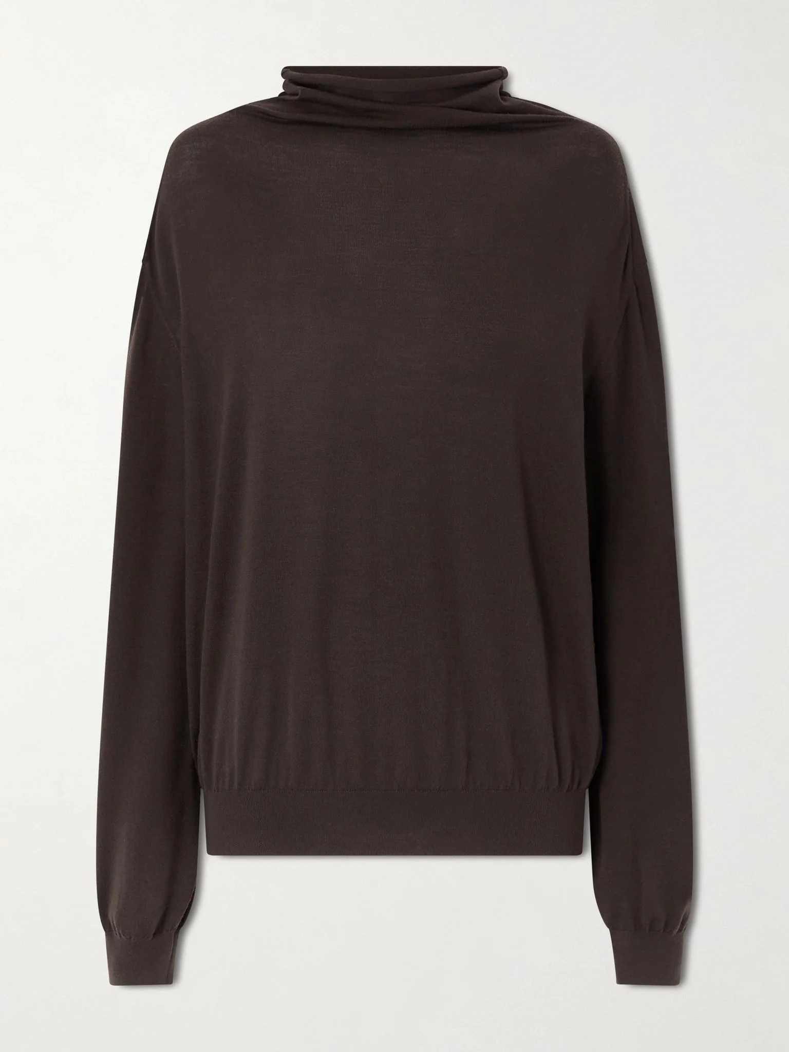 Annette merino wool turtleneck sweater Dark brown - 1