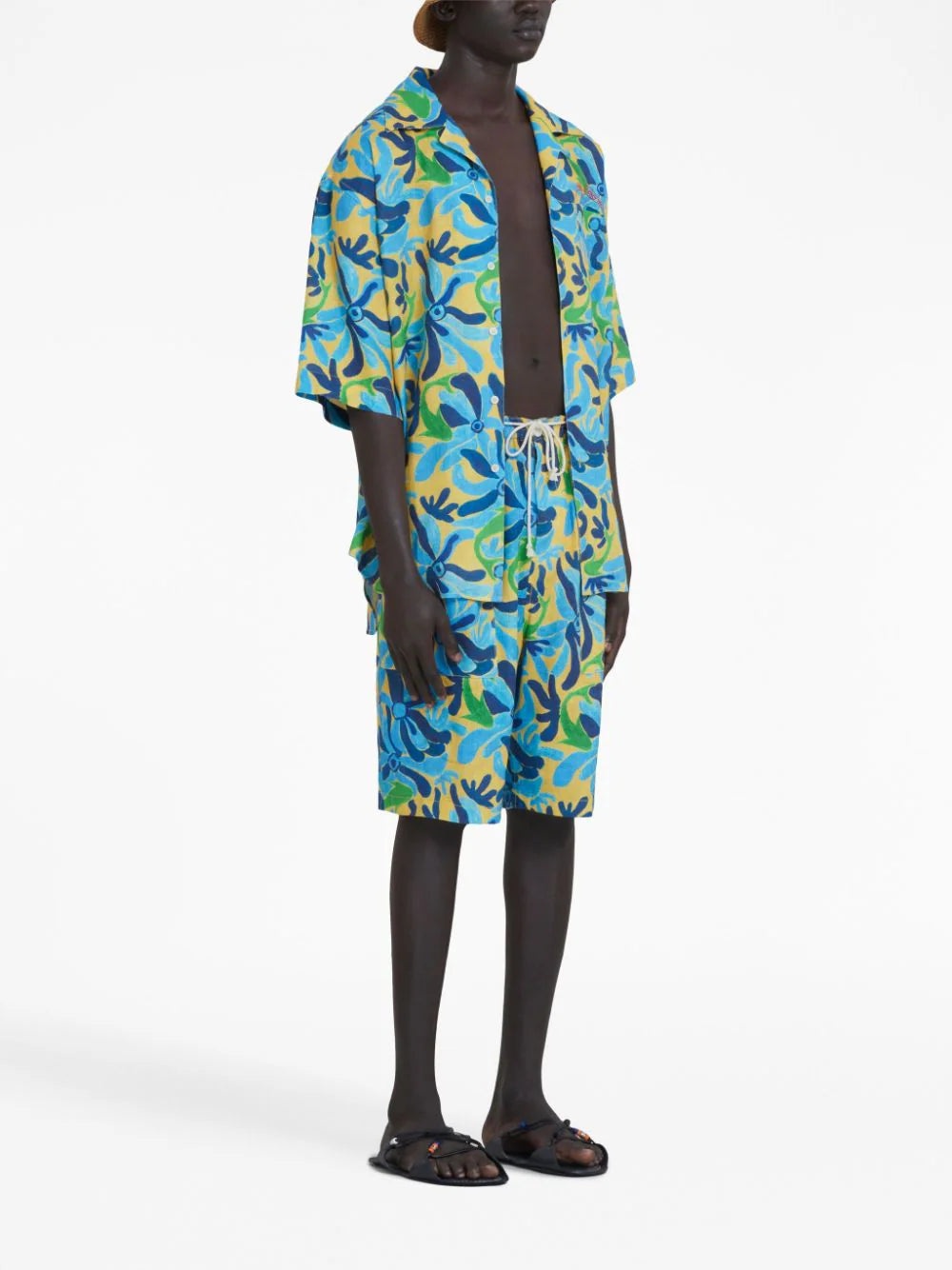 GRAPHIC-PRINT DROP-CROTCH SHORTS - 2