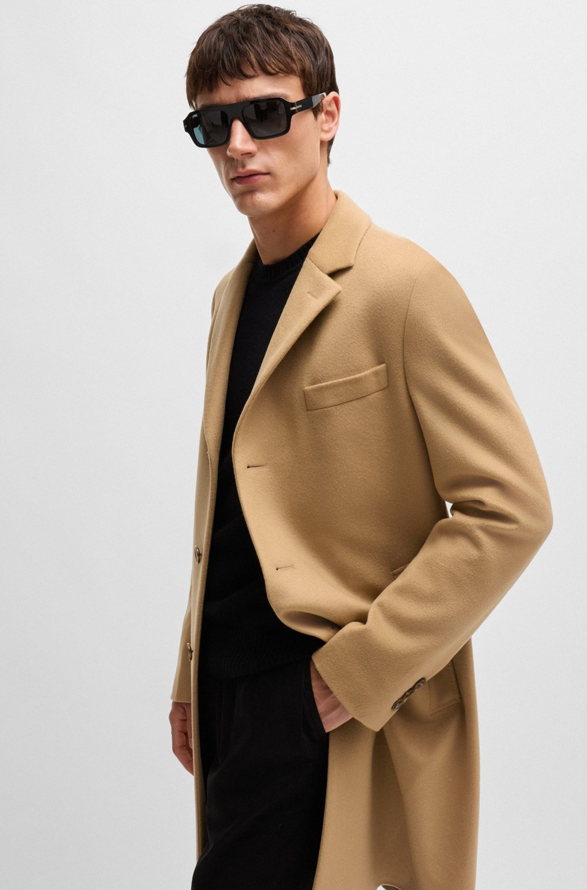 SLIM-FIT COAT IN WOOL AND CASHMERE - 6
