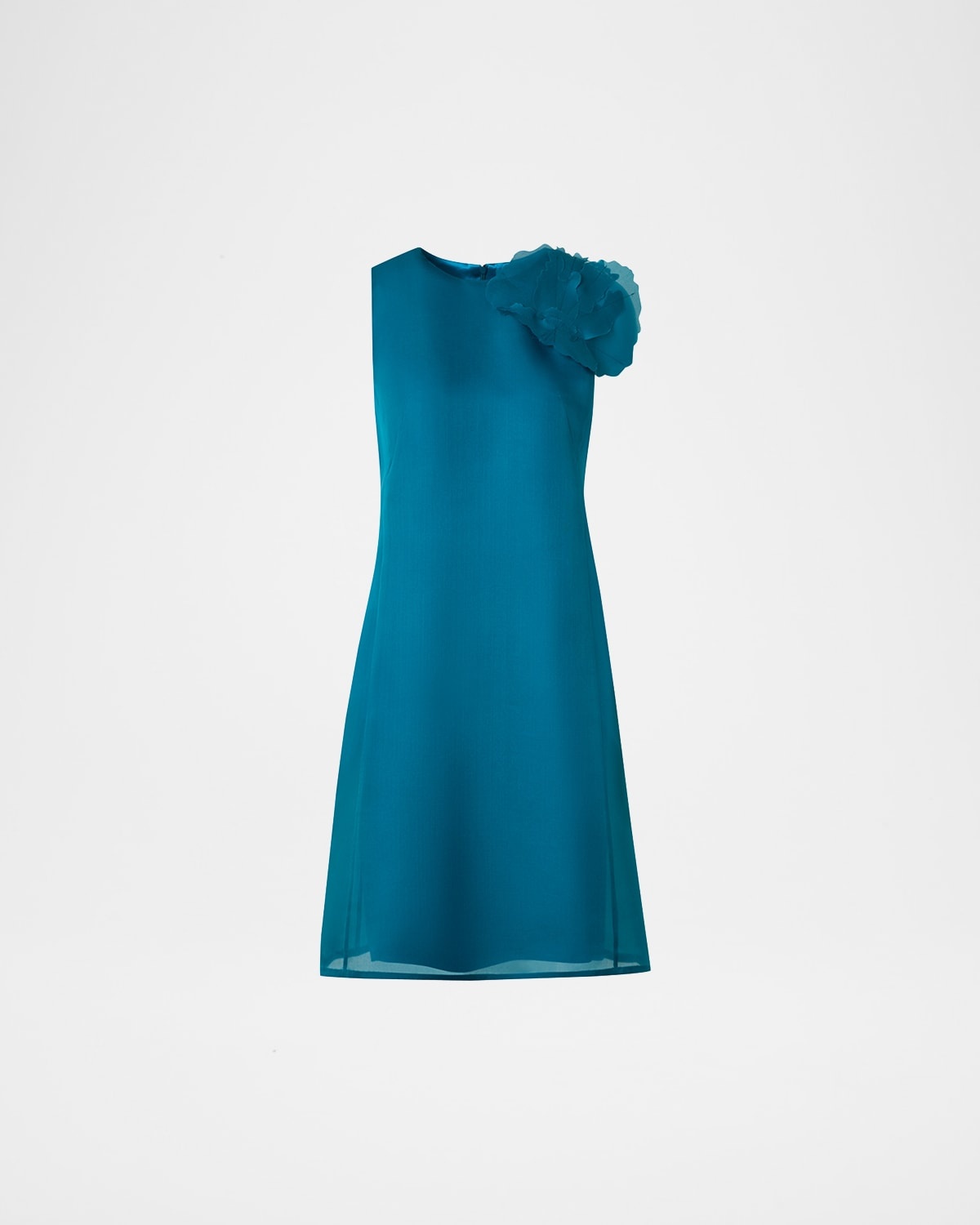 3D Anemone Corsage Silk Organza Dress - 1