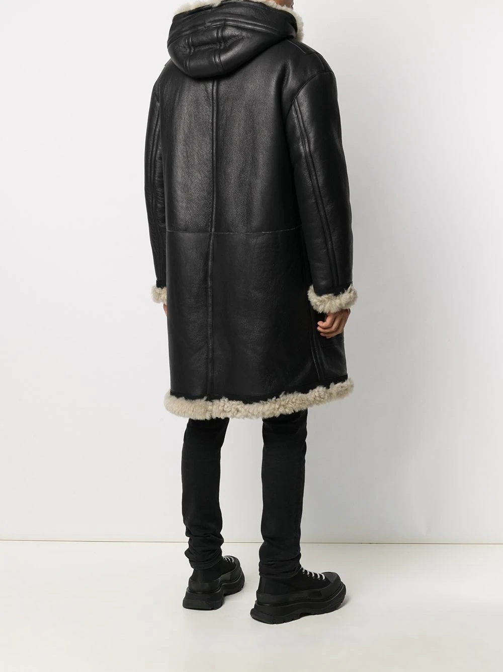 shearling-lined duffle coat - 4