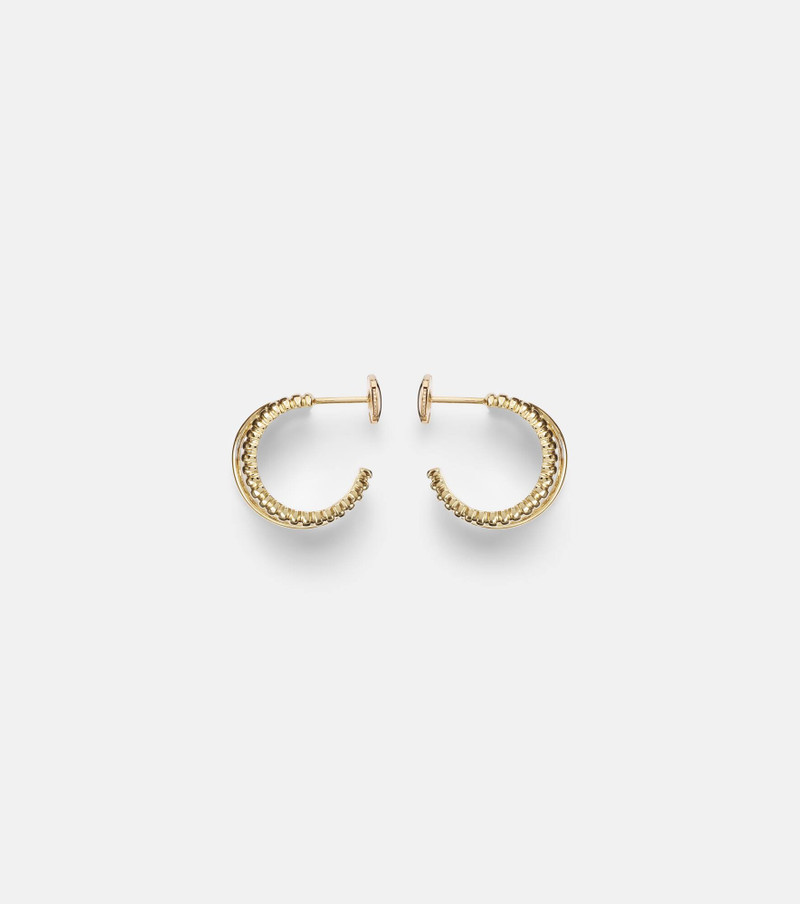 Un Deux Trois Berlingot 9kt gold hoop earrings with diamonds 4