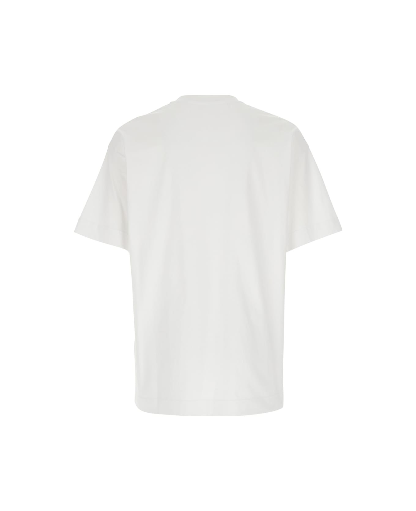 White And Grey Cotton T-shirt - 2