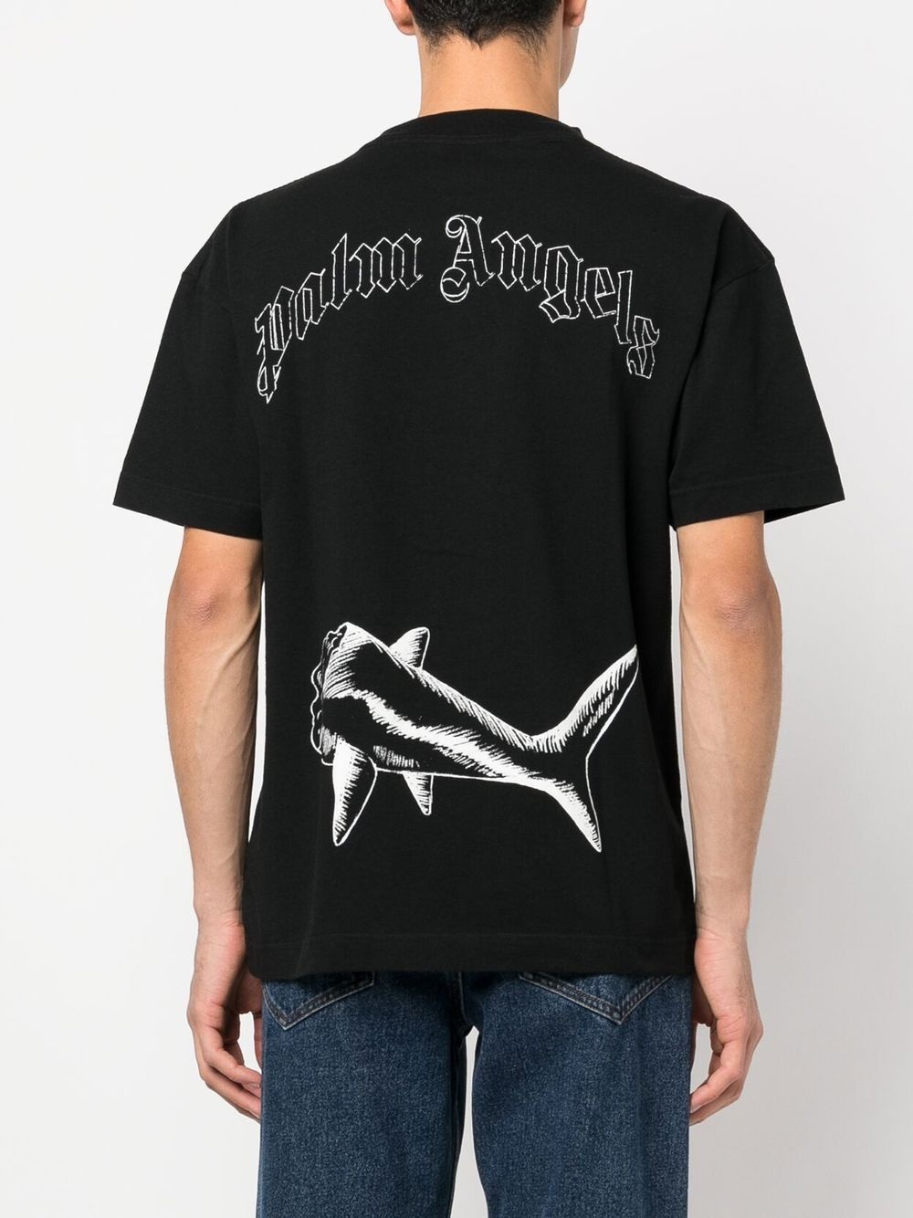 shark-print organic cotton T-shirt - 4