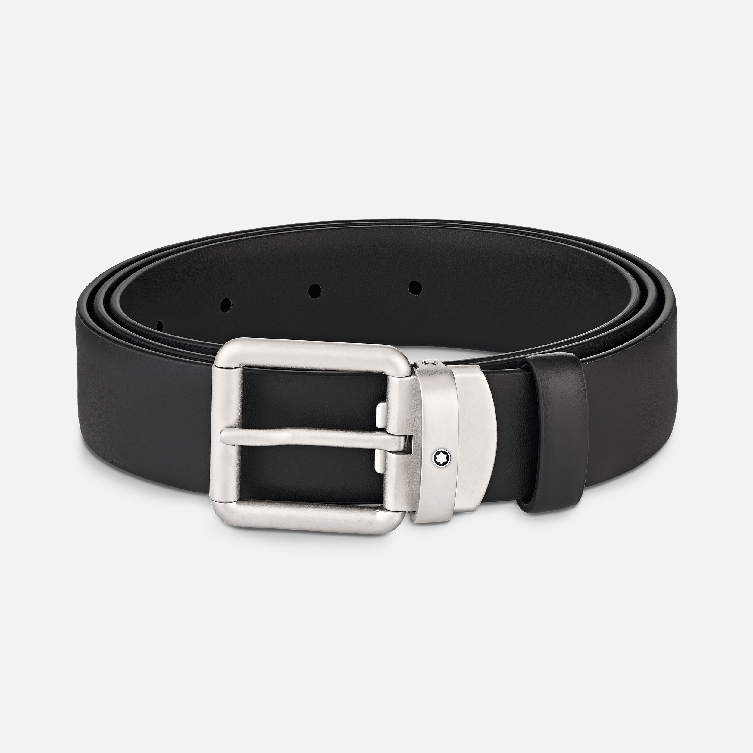 Black 30 mm leather belt - 1